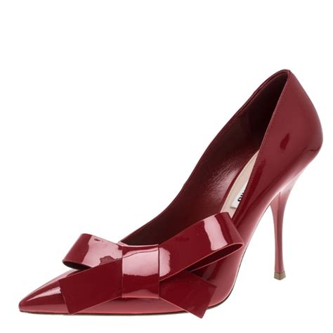 miu miu glitter and bow-embellished point-toe pumps|Miu Miu Pump shoes for Women .